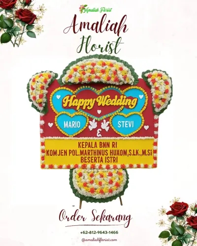 Karangan Papan Bunga Pernikahan di Banjaranyar
